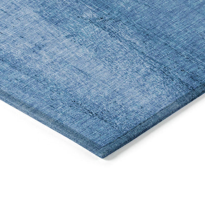 Nautical Blue Washable Indoor-Outdoor Rug