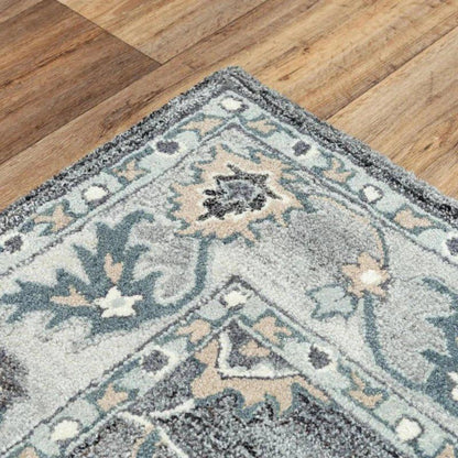 Butu Floral Medallion Gray Area Rugs For Living Room -- gray