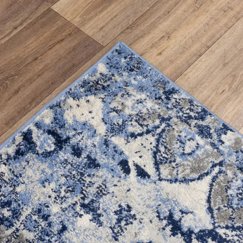 Dana Medallion Blue Kitchen Hallway Runner Rug - LOOMLAN - LOOMLAN - Area Rugs