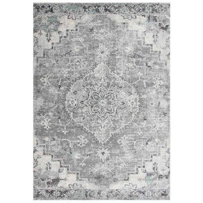 Chun Medallion Gray Kitchen Hallway Runner Rug
