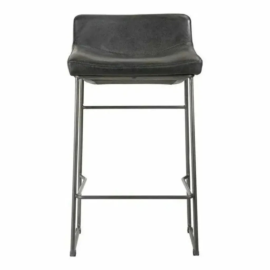 Counter Stool Onyx Leather Black -- view 2