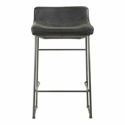 Counter Stool Onyx Leather Black -- view 2