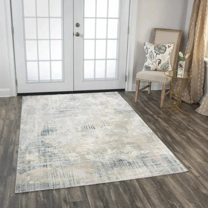 Bove Abstract Blue Kitchen Hallway Runner Rug -- blue