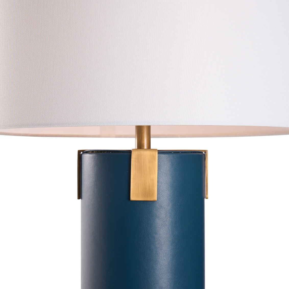 Wildwood Meridian Blue Leather Warp Table Lamp