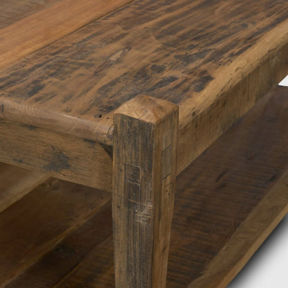 Ashwick 44" Dark Brown Reclaimed Wood Square Coffee Table -- Dark Brown