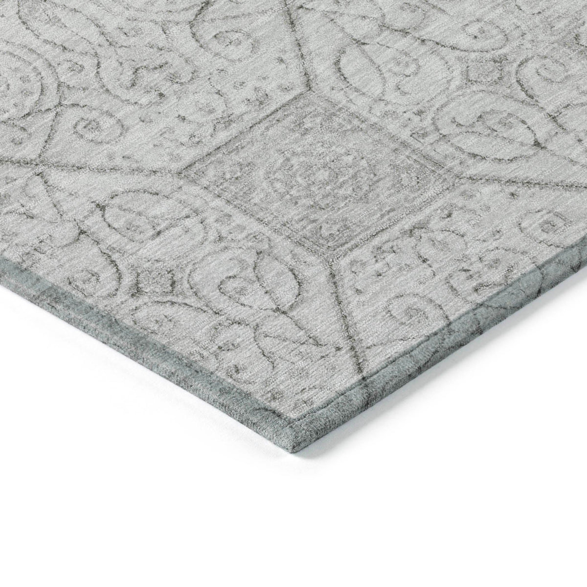 Iriora Gray Washable Indoor-Outdoor Rug