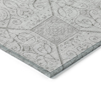 Iriora Gray Washable Indoor-Outdoor Rug