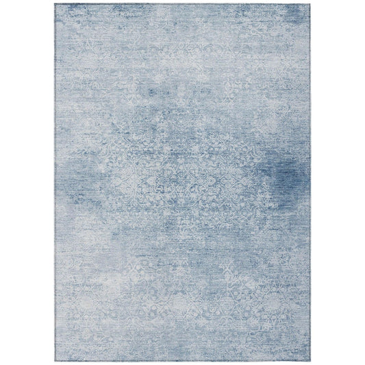 Kaelas Blue Washable Indoor-Outdoor Rug