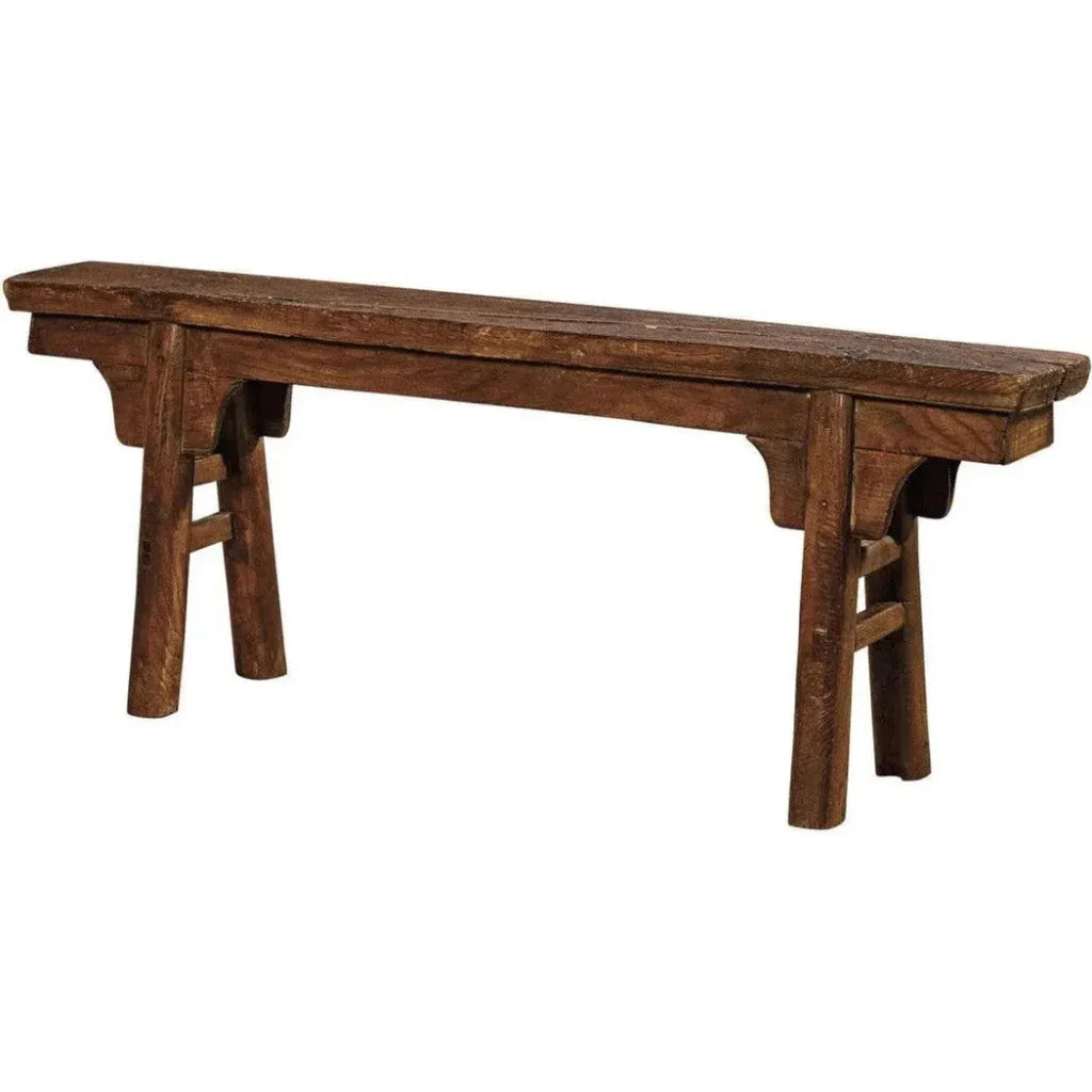 Antique Peasant Dining Bench -- view 3