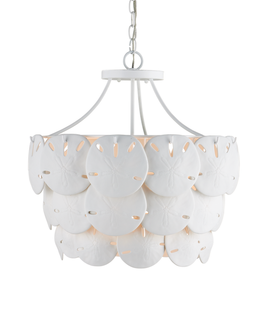 20.75 in. Tulum Iron and Bone China White Chandelier