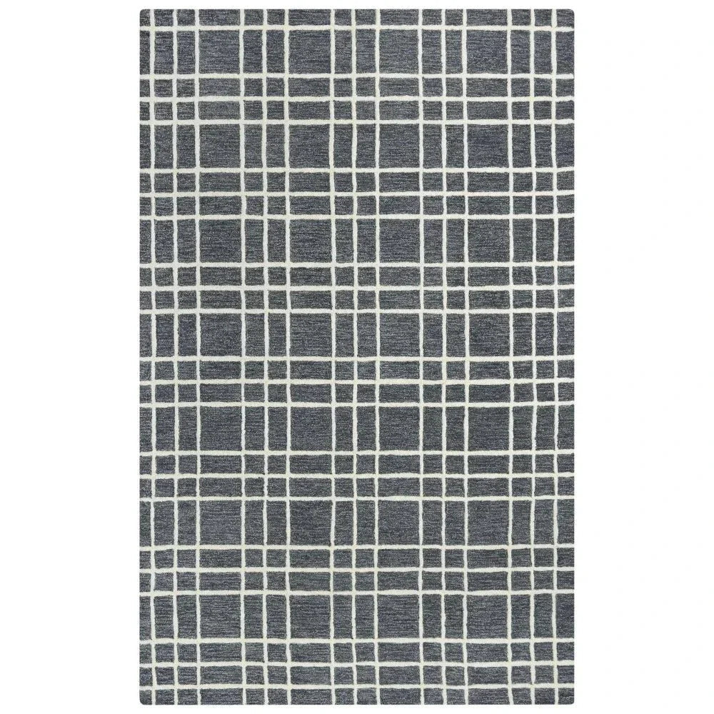 Cees Plaid Gray Living Room Rug