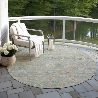 Laeara Green Washable Indoor-Outdoor Rug