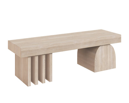 Contemporary Cadence Bench Solid Oak Light Wash Finish