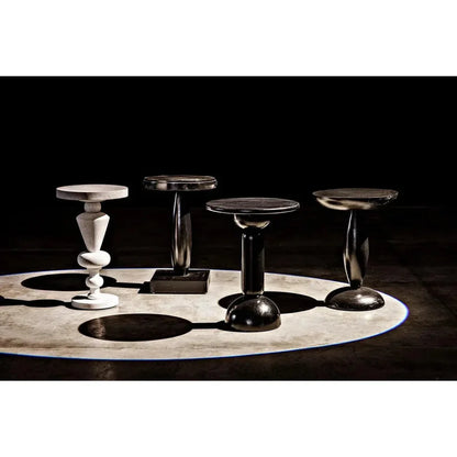 Noir Fenring Round Wood Side Table