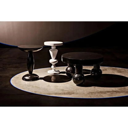 Noir Fenring Round Wood Side Table
