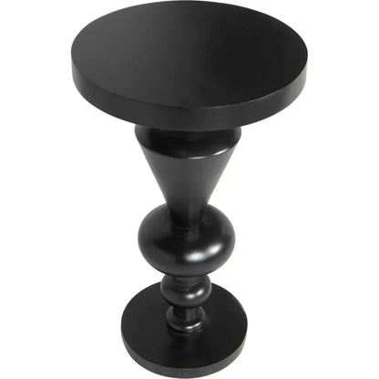 Noir Fenring Round Wood Side Table