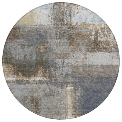 Fernal Brown Washable Indoor-Outdoor Rug