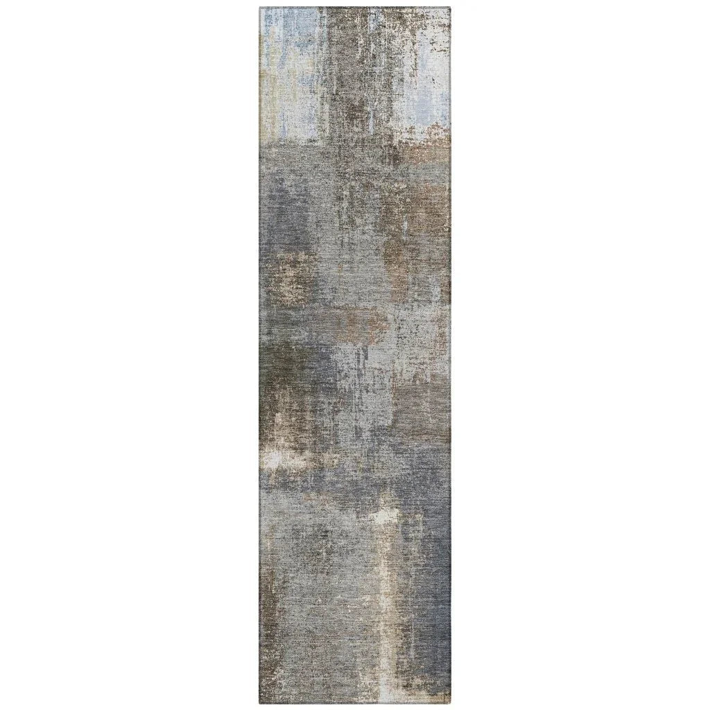 Fernal Brown Washable Indoor-Outdoor Rug