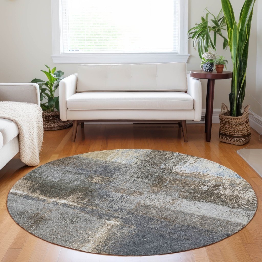 Fernal Brown Washable Indoor - Outdoor Rug - LOOMLAN - LOOMLAN Rugs - Outdoor Rugs