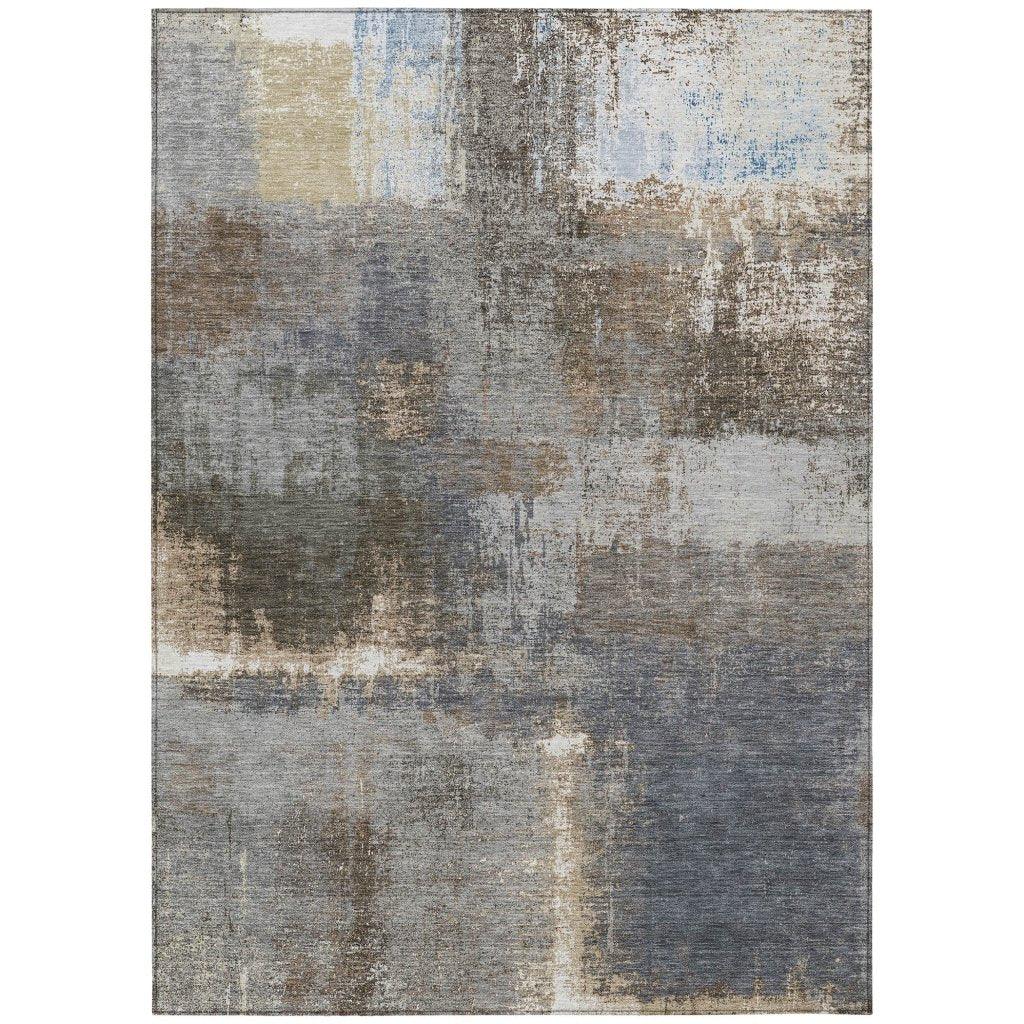 Fernal Brown Washable Indoor-Outdoor Rug