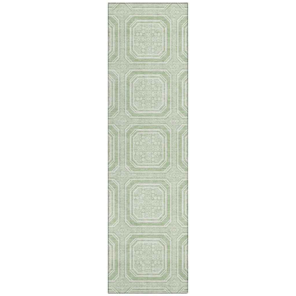 LOOMLAN Rugs Fernalis Green Washable Indoor-Outdoor Rug
