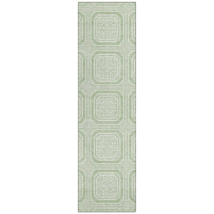 LOOMLAN Rugs Fernalis Green Washable Indoor-Outdoor Rug