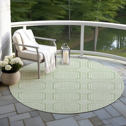 LOOMLAN Rugs Fernalis Green Washable Indoor-Outdoor Rug