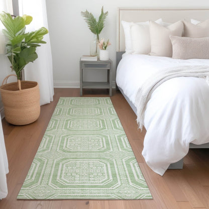 LOOMLAN Rugs Fernalis Green Washable Indoor-Outdoor Rug