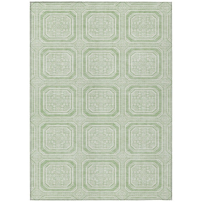 LOOMLAN Rugs Fernalis Green Washable Indoor-Outdoor Rug