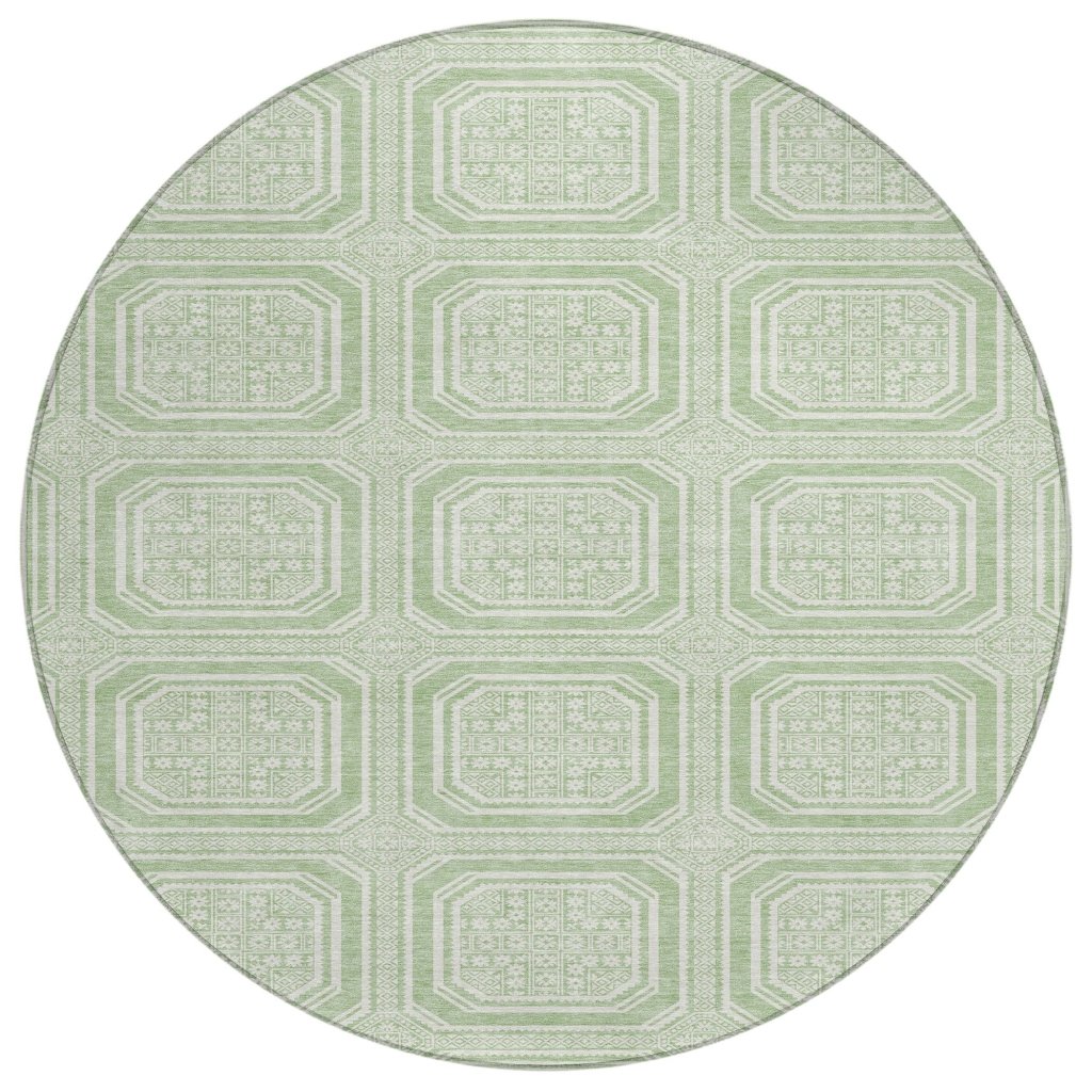 LOOMLAN Rugs Fernalis Green Washable Indoor-Outdoor Rug