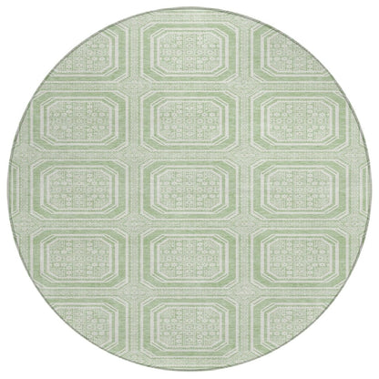 LOOMLAN Rugs Fernalis Green Washable Indoor-Outdoor Rug