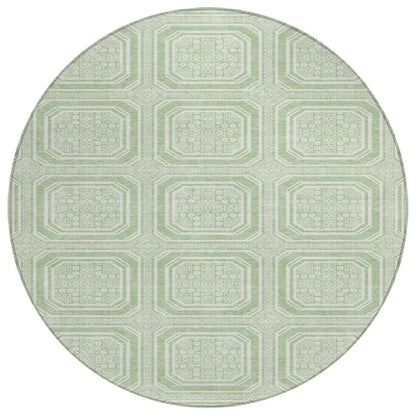 LOOMLAN Rugs Fernalis Green Washable Indoor-Outdoor Rug