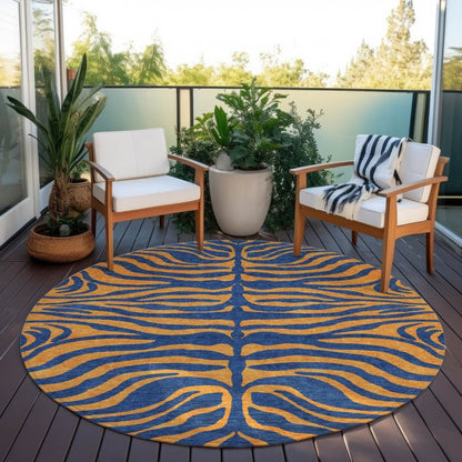 LOOMLAN Rugs Fernelle Blue Washable Indoor-Outdoor Rug
