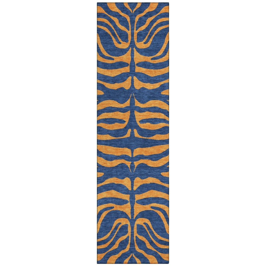 LOOMLAN Rugs Fernelle Blue Washable Indoor-Outdoor Rug