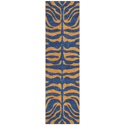 LOOMLAN Rugs Fernelle Blue Washable Indoor-Outdoor Rug