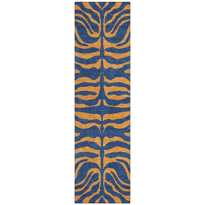 LOOMLAN Rugs Fernelle Blue Washable Indoor-Outdoor Rug