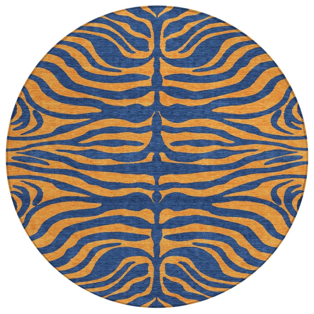 LOOMLAN Rugs Fernelle Blue Washable Indoor-Outdoor Rug