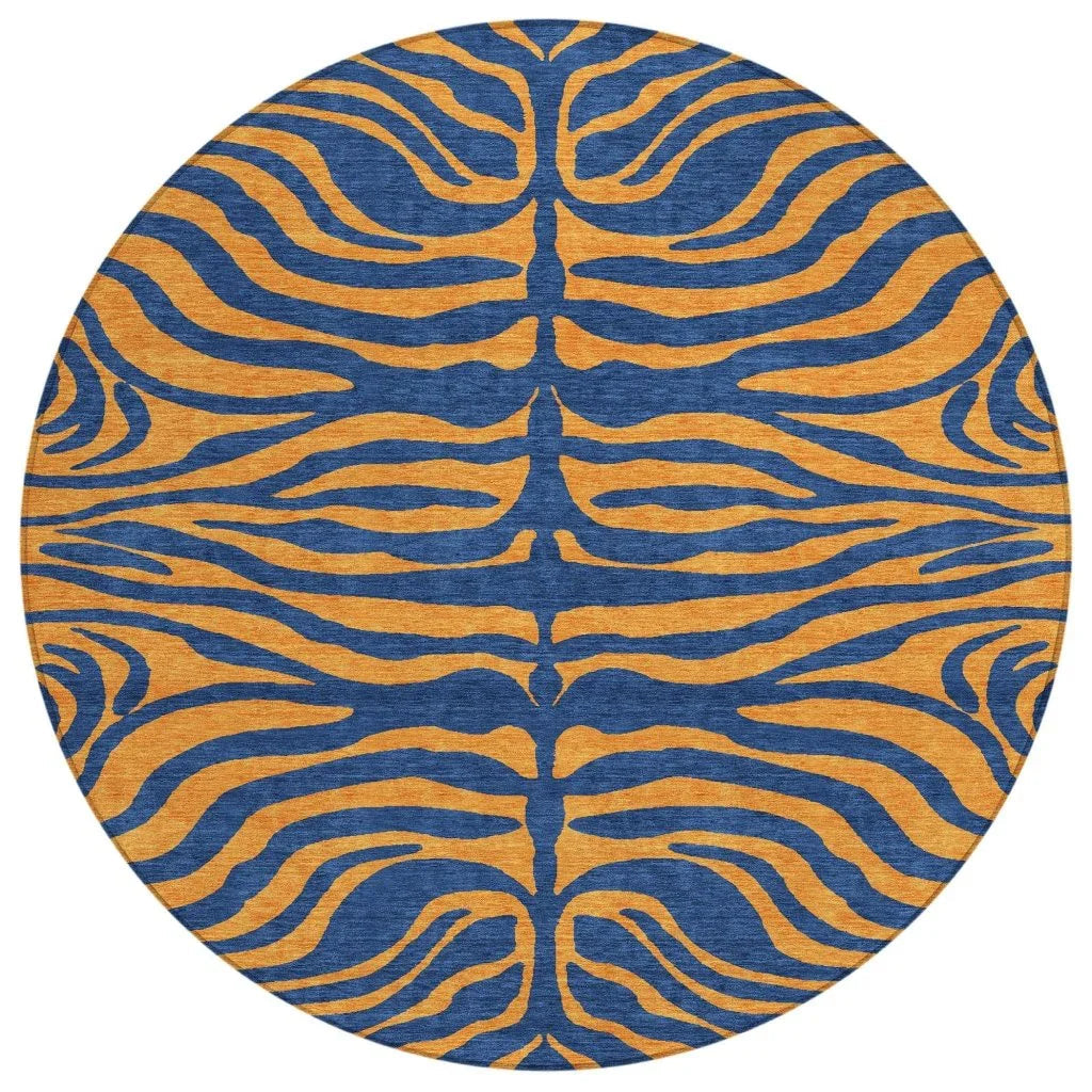 LOOMLAN Rugs Fernelle Blue Washable Indoor-Outdoor Rug