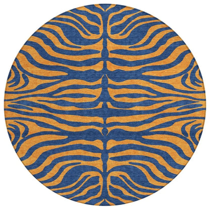 LOOMLAN Rugs Fernelle Blue Washable Indoor-Outdoor Rug