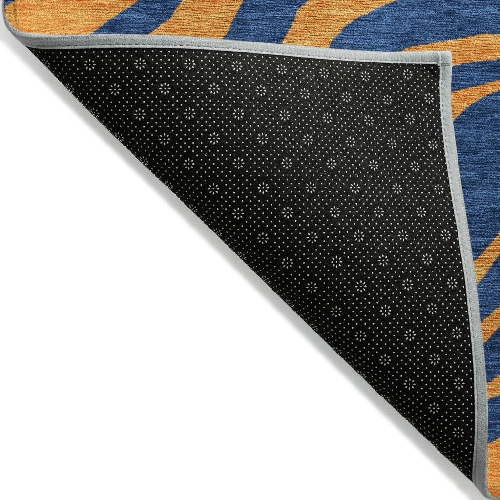 LOOMLAN Rugs Fernelle Blue Washable Indoor-Outdoor Rug