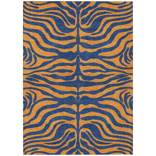 LOOMLAN Rugs Fernelle Blue Washable Indoor-Outdoor Rug