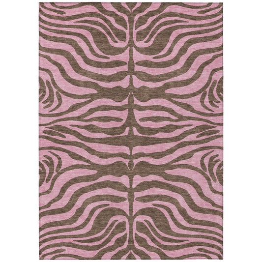 LOOMLAN Rugs Fernelle Brown Washable Indoor-Outdoor Rug