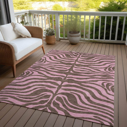 Fernelle Brown Washable Indoor - Outdoor Rug - LOOMLAN - LOOMLAN Rugs - Outdoor Rugs