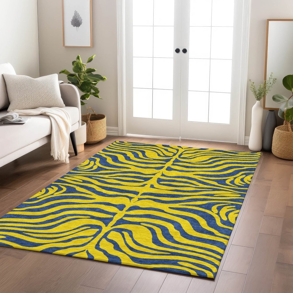 LOOMLAN Rugs Fernelle Gold Washable Indoor-Outdoor Rug