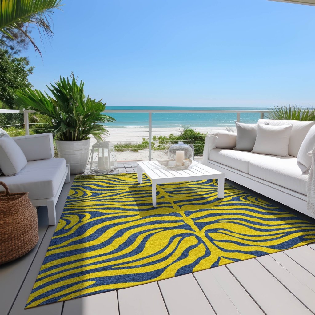 LOOMLAN Rugs Fernelle Gold Washable Indoor-Outdoor Rug