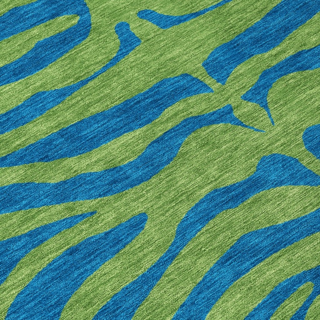 LOOMLAN Rugs Fernelle Green Washable Indoor-Outdoor Rug
