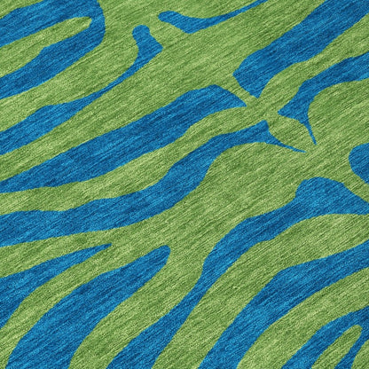 LOOMLAN Rugs Fernelle Green Washable Indoor-Outdoor Rug