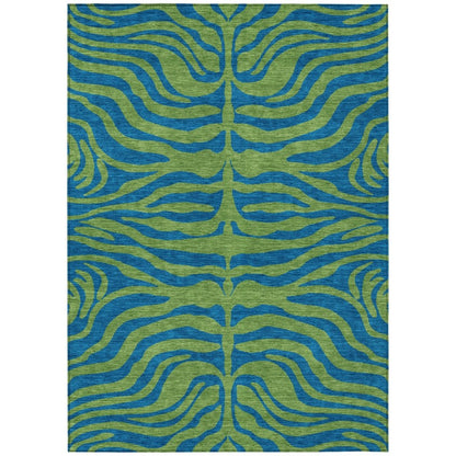 LOOMLAN Rugs Fernelle Green Washable Indoor-Outdoor Rug