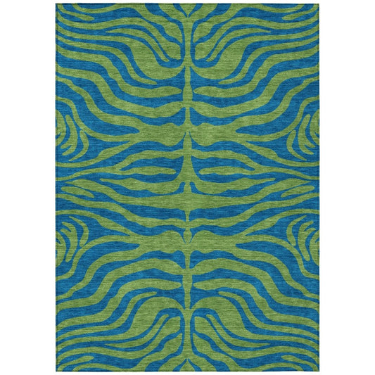 LOOMLAN Rugs Fernelle Green Washable Indoor-Outdoor Rug