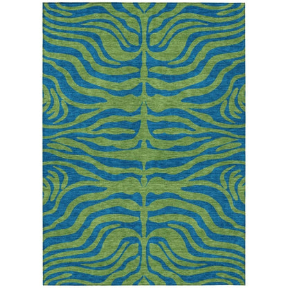 LOOMLAN Rugs Fernelle Green Washable Indoor-Outdoor Rug